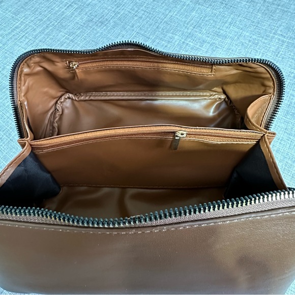 Dark brown Faux Leather Makeup Bag - Picture 6 of 7